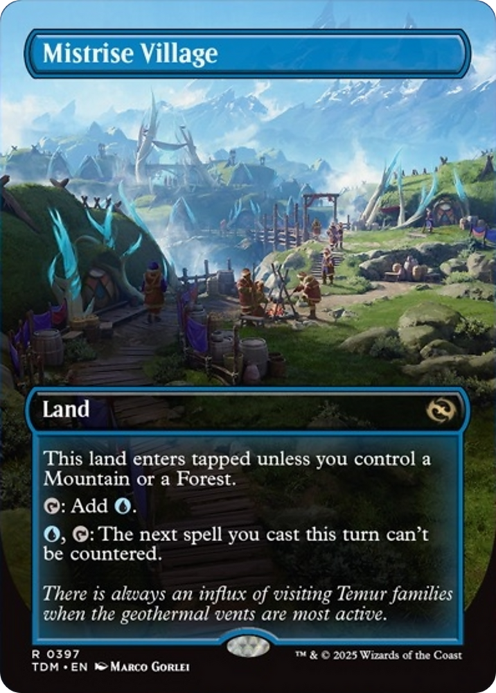 Mistrise Village (Borderless) [Tarkir: Dragonstorm] Magic: The Gathering