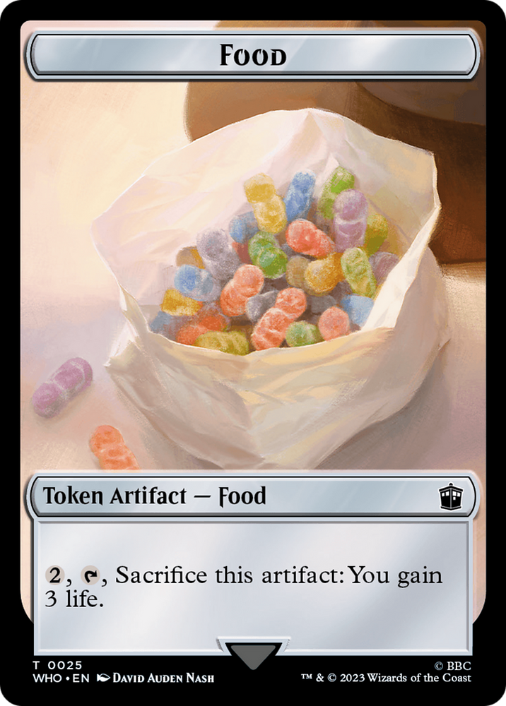 Dalek // Food (0025) Double-Sided Token [Doctor Who Tokens] Magic: The Gathering