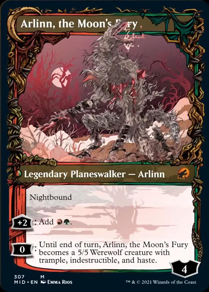 Arlinn, the Pack's Hope // Arlinn, the Moon's Fury (Showcase Equinox) [Innistrad: Midnight Hunt] Magic: The Gathering