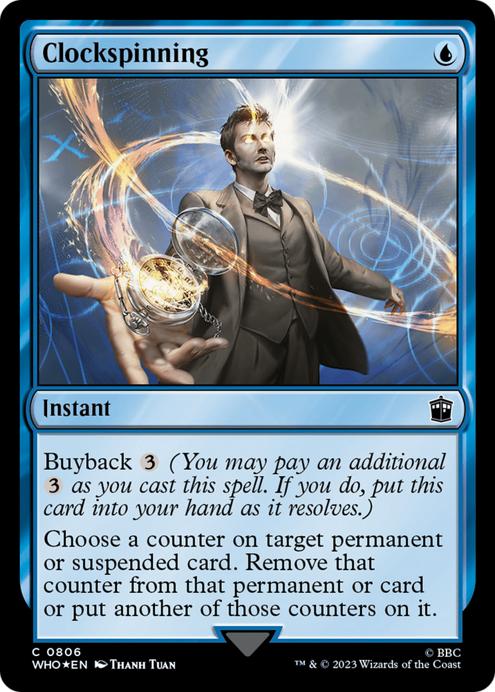 Clockspinning (Surge Foil) [Doctor Who] Magic: The Gathering