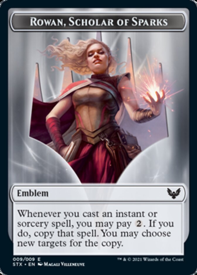 Elemental // Rowan, Scholar of Sparks Emblem Double-Sided Token [Strixhaven: School of Mages Tokens] Magic: The Gathering