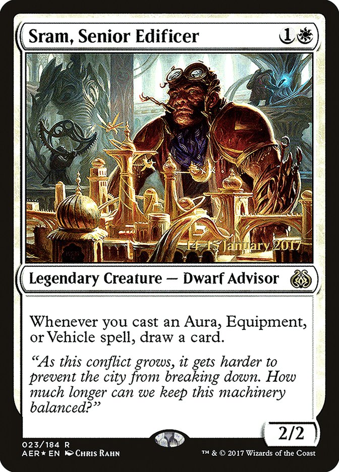 Sram, Senior Edificer [Aether Revolt Prerelease Promos] Magic: The Gathering