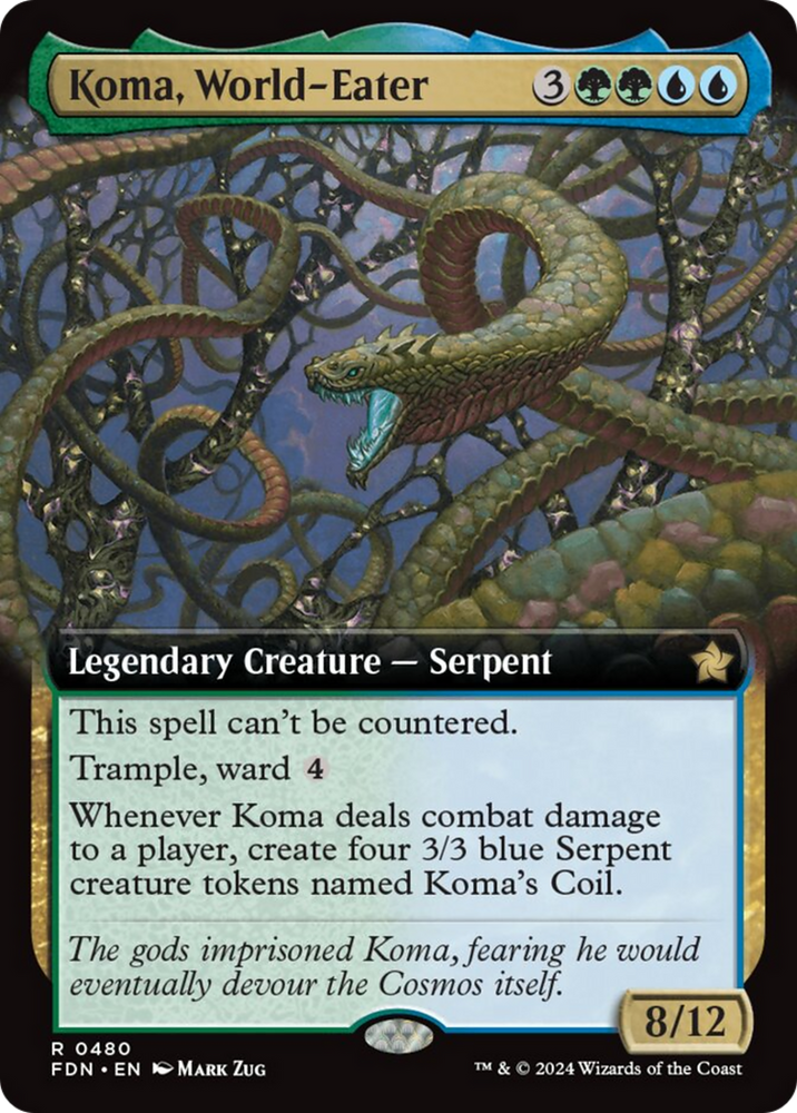 Koma, World-Eater (Extended Art) [Foundations] Magic: The Gathering