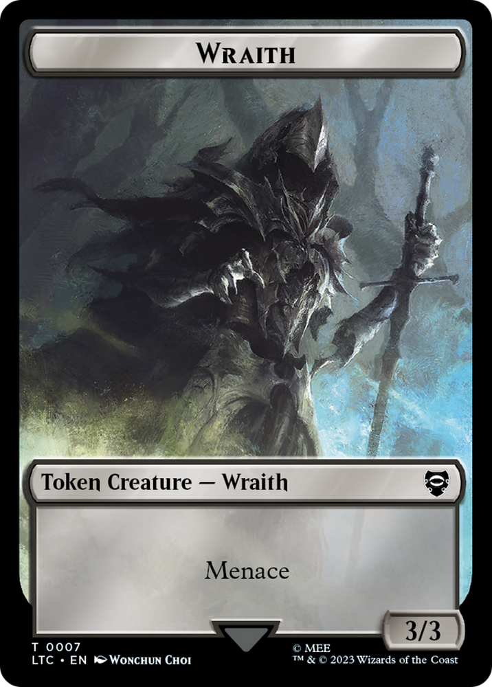 Treasure // Wraith Double-Sided Token [The Lord of the Rings: Tales of Middle-Earth Commander Tokens] Magic: The Gathering