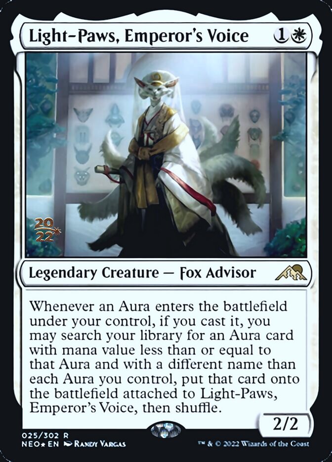 Light-Paws, Emperor's Voice [Kamigawa: Neon Dynasty Prerelease Promos] Magic: The Gathering