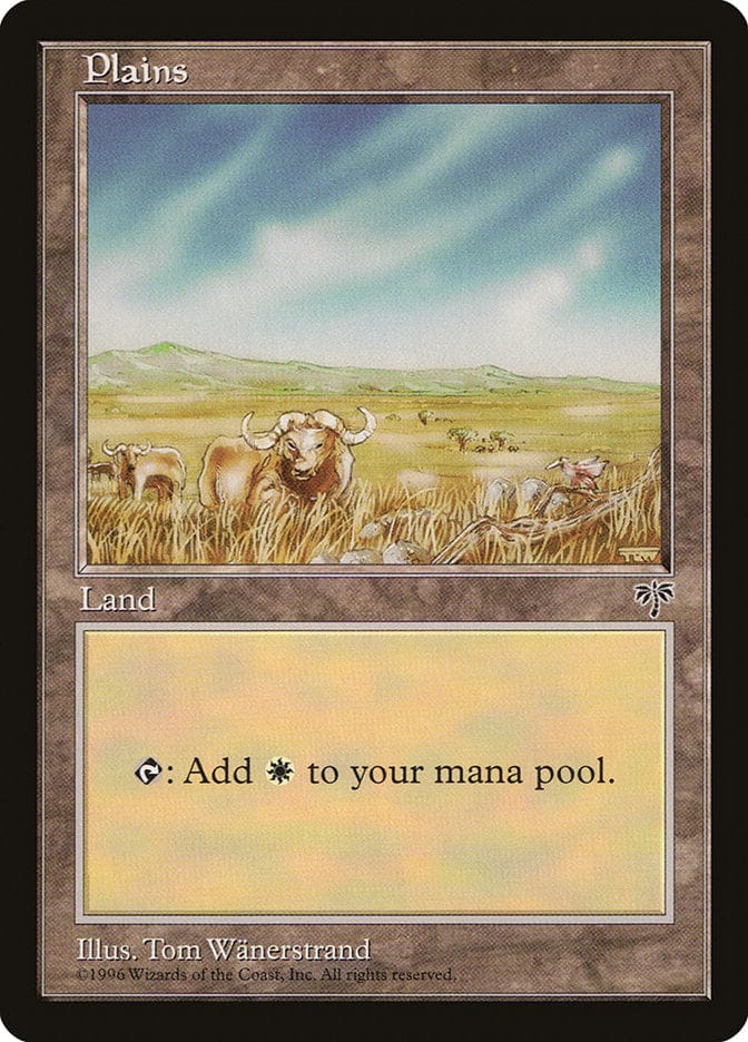 Plains (Oxen / Signature on Right) [Mirage] Magic: The Gathering