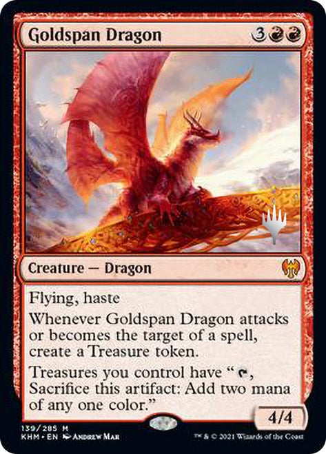 Goldspan Dragon (Promo Pack) [Kaldheim Promos] Magic: The Gathering
