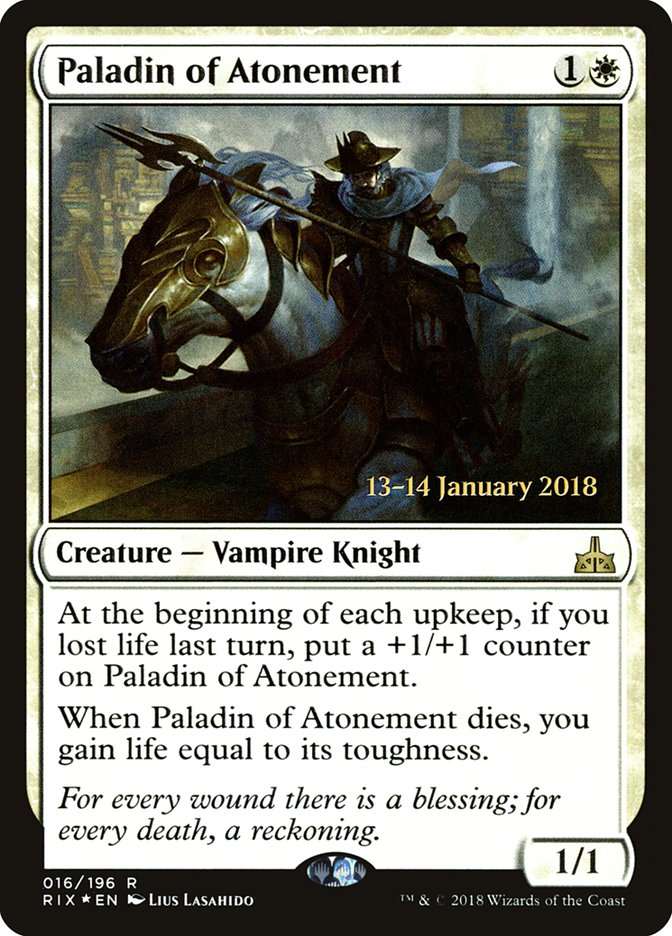 Paladin of Atonement [Rivals of Ixalan Prerelease Promos] Magic: The Gathering