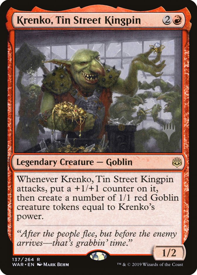 Krenko, Tin Street Kingpin (Promo Pack) [War of the Spark Promos] Magic: The Gathering