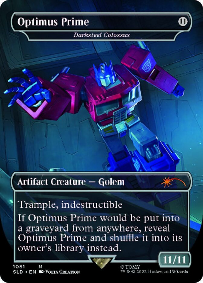 Darksteel Colossus - Optimus Prime (Borderless) [Secret Lair Drop Series] Magic: The Gathering