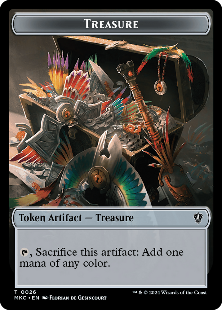 Gold // Treasure Double-Sided Token [Murders at Karlov Manor Commander Tokens] Magic: The Gathering