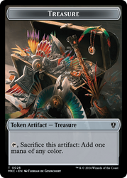 Gold // Treasure Double-Sided Token [Murders at Karlov Manor Commander Tokens] Magic: The Gathering