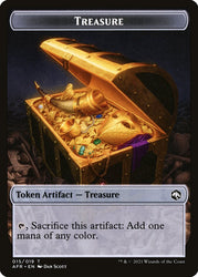 Wolf (013) // Treasure (015) Double-Sided Token [Challenger Decks 2022 Tokens] Magic: The Gathering