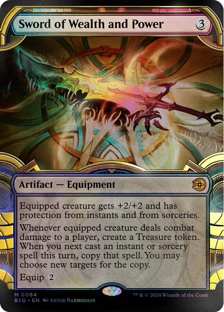 Sword of Wealth and Power (Showcase) (Raised Foil) [Outlaws of Thunder Junction: The Big Score] Magic: The Gathering