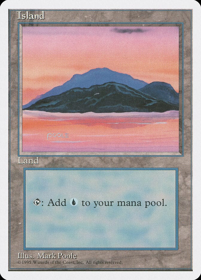 Island (Sunset / Signature on Left) [Fourth Edition] Magic: The Gathering