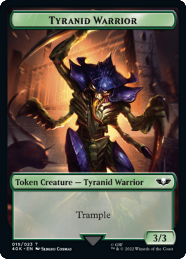 Tyranid (17) // Tyranid Warrior Double-Sided Token [Warhammer 40,000 Tokens] Magic: The Gathering
