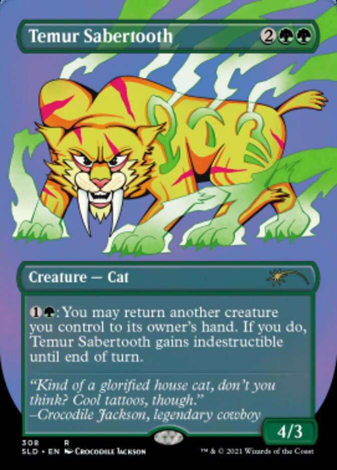 Temur Sabertooth (Borderless) [Secret Lair Drop Series] Magic: The Gathering