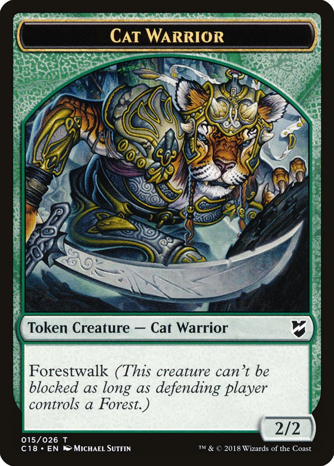 Cat Warrior Token [Commander 2018 Tokens] Magic: The Gathering