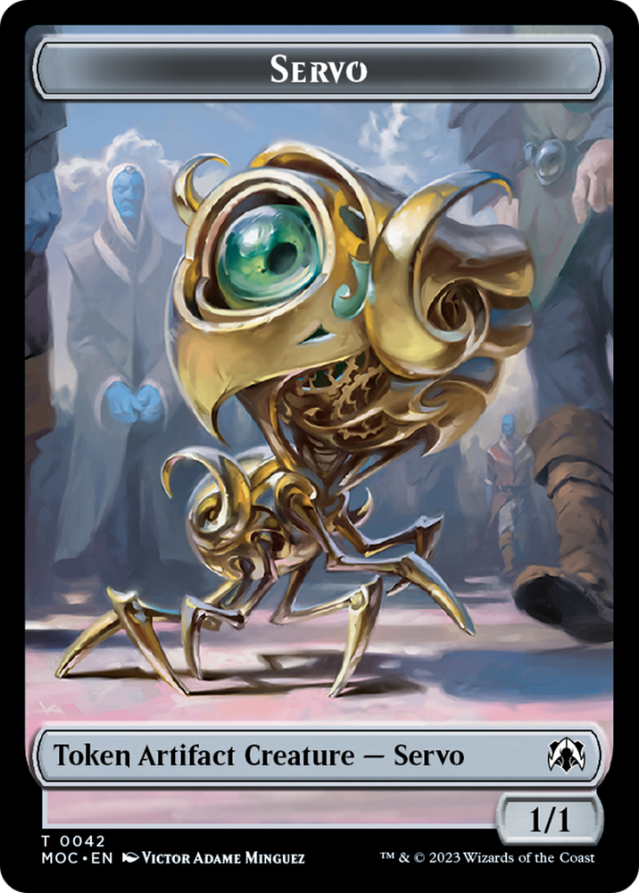 Feather // Servo Double-Sided Token [March of the Machine Commander Tokens] Magic: The Gathering