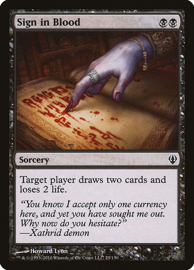 Sign in Blood [Archenemy] Magic: The Gathering