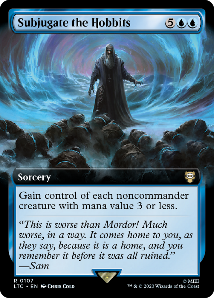 Subjugate the Hobbits (Extended Art) [The Lord of the Rings: Tales of Middle-Earth Commander] Magic: The Gathering