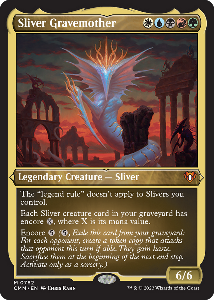 Sliver Gravemother (Display Commander) (Foil Etched) [Commander Masters] Magic: The Gathering