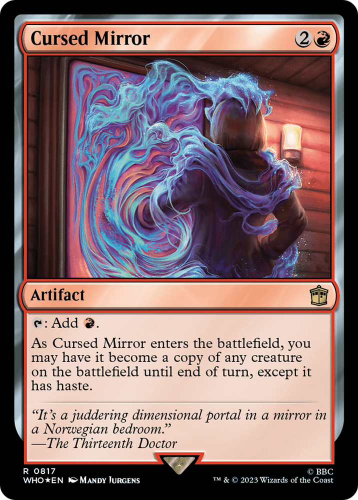 Cursed Mirror (Surge Foil) [Doctor Who] Magic: The Gathering