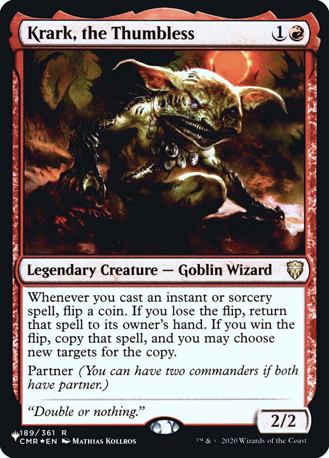 Krark, the Thumbless [Secret Lair: Heads I Win, Tails You Lose] Magic: The Gathering