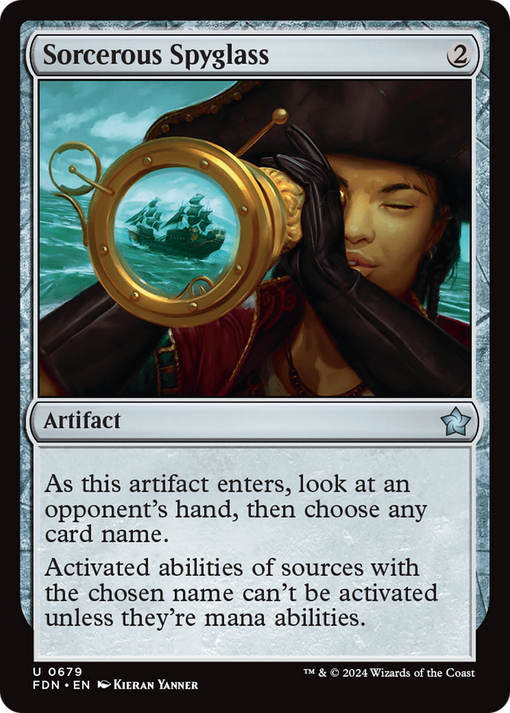 Sorcerous Spyglass [Foundations] Magic: The Gathering