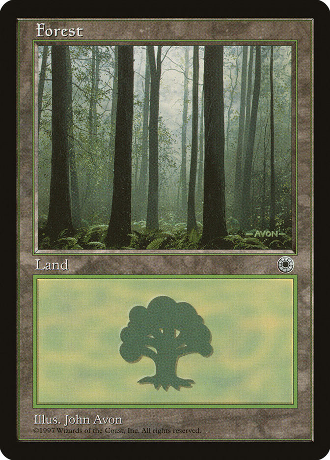 Forest (Three Dark Trees at Front with Lush Ground) [Portal] Magic: The Gathering