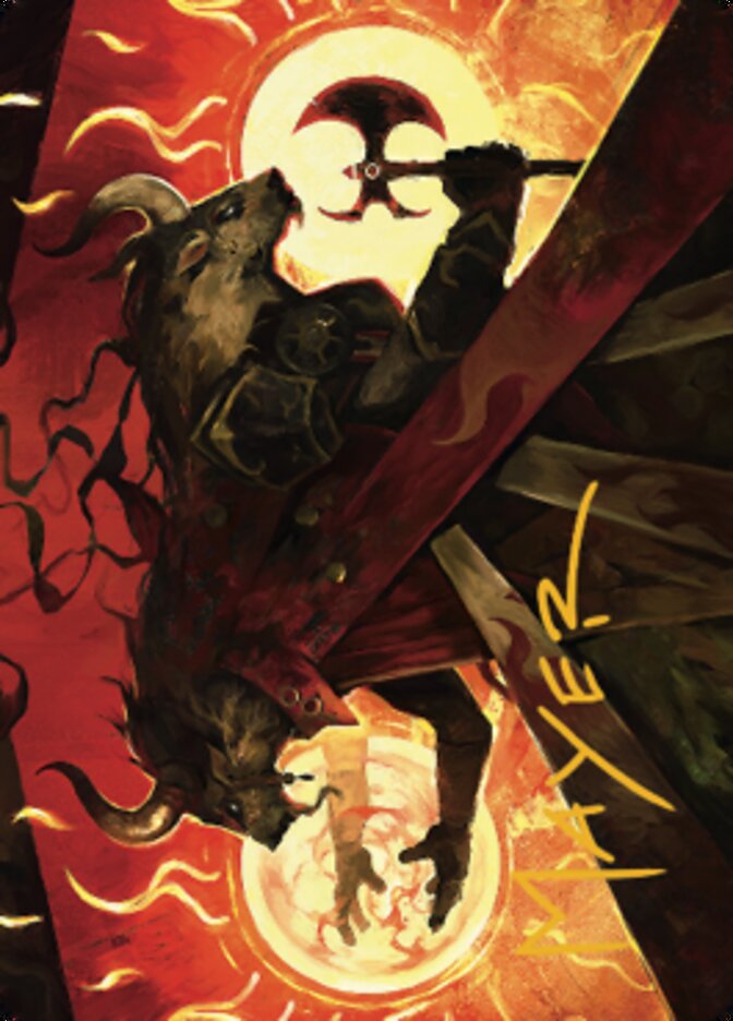Hurloon Battle Hymn Art Card (Gold-Stamped Signature) [Dominaria United Art Series] Magic: The Gathering