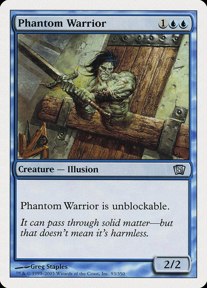 Phantom Warrior [Eighth Edition] Magic: The Gathering