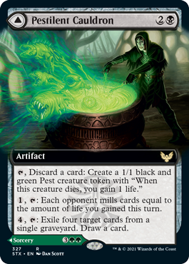Pestilent Cauldron // Restorative Burst (Extended Art) [Strixhaven: School of Mages] Magic: The Gathering