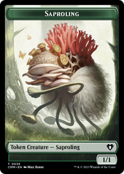 Saproling // Dragon (0021) Double-Sided Token [Commander Masters Tokens] Magic: The Gathering