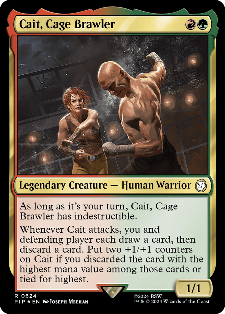 Cait, Cage Brawler (Surge Foil) [Fallout] Magic: The Gathering