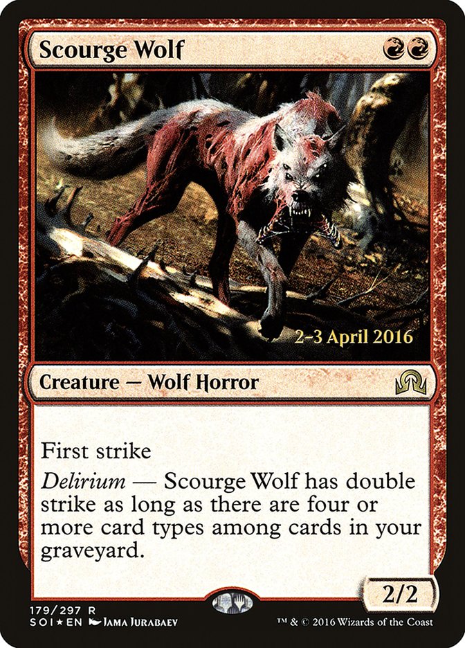 Scourge Wolf [Shadows over Innistrad Prerelease Promos] Magic: The Gathering