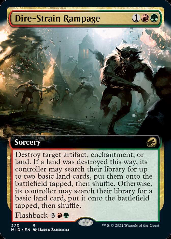 Dire-Strain Rampage (Extended Art) [Innistrad: Midnight Hunt] Magic: The Gathering