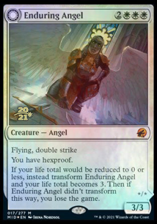Enduring Angel // Angelic Enforcer [Innistrad: Midnight Hunt Prerelease Promos] Magic: The Gathering