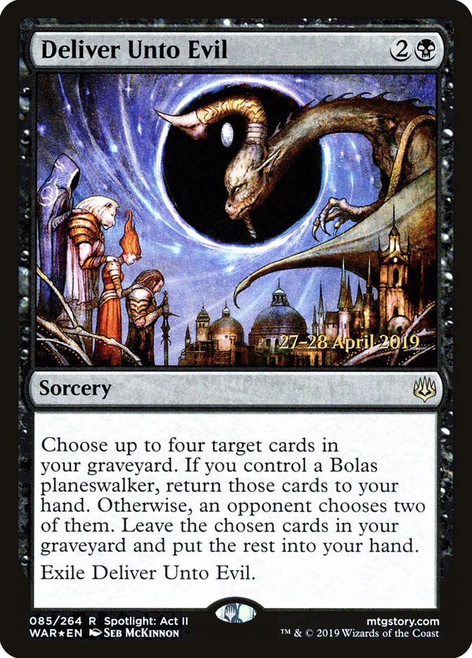 Deliver Unto Evil [War of the Spark Prerelease Promos] Magic: The Gathering
