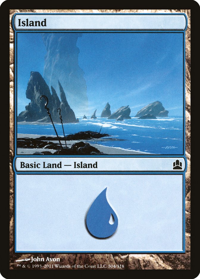 Island (304) [Commander 2011] Magic: The Gathering