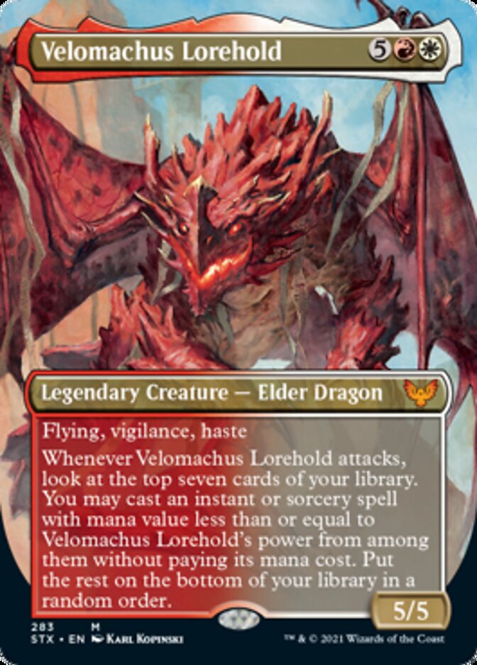 Velomachus Lorehold (Borderless Alternate Art) [Strixhaven: School of Mages] Magic: The Gathering