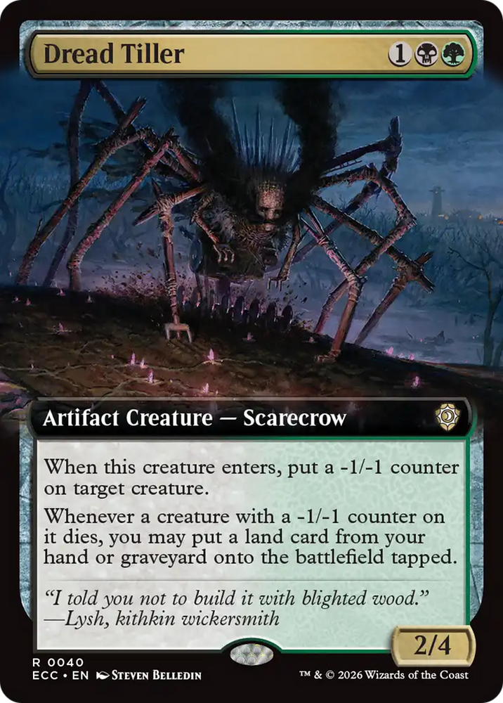 Dread Tiller (Extended Art) [Lorwyn Eclipsed Commander] Magic: The Gathering