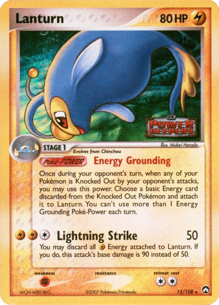 Lanturn (15/108) (Stamped) [EX: Power Keepers] Pokémon