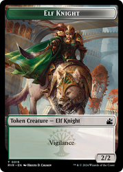 Elf Knight // Zombie Double-Sided Token [Ravnica Remastered Tokens] Magic: The Gathering