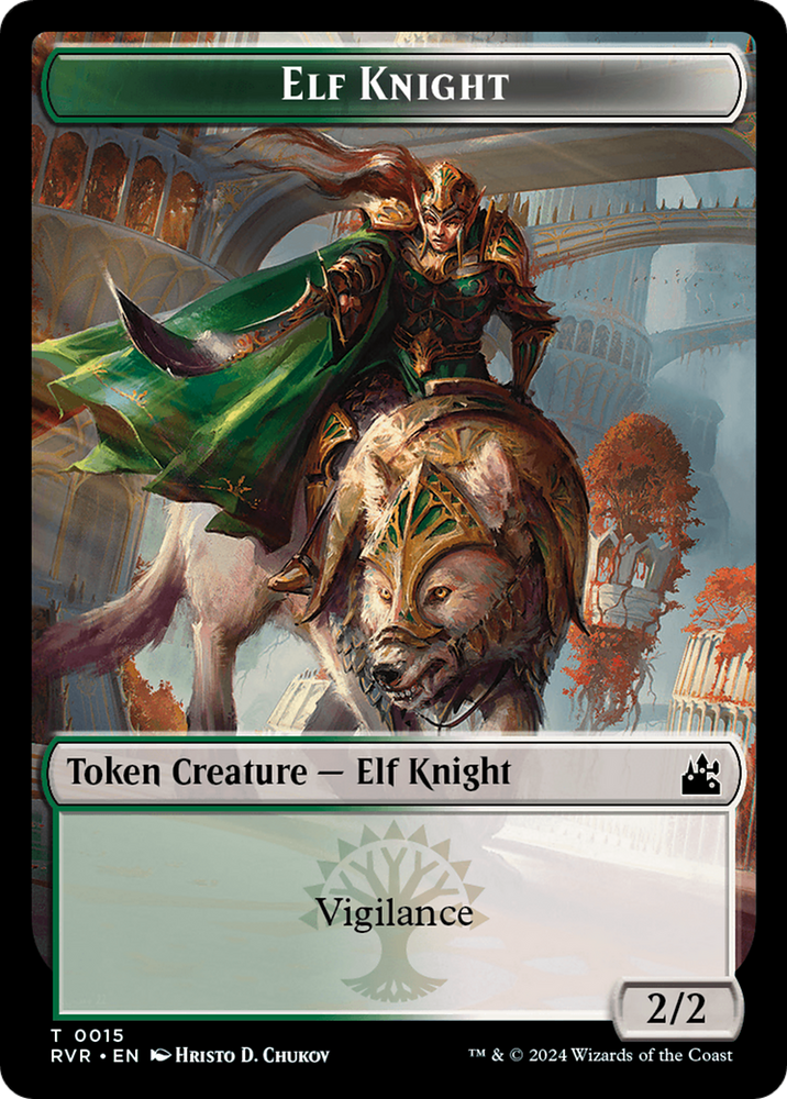 Elf Knight // Soldier Double-Sided Token [Ravnica Remastered Tokens] Magic: The Gathering