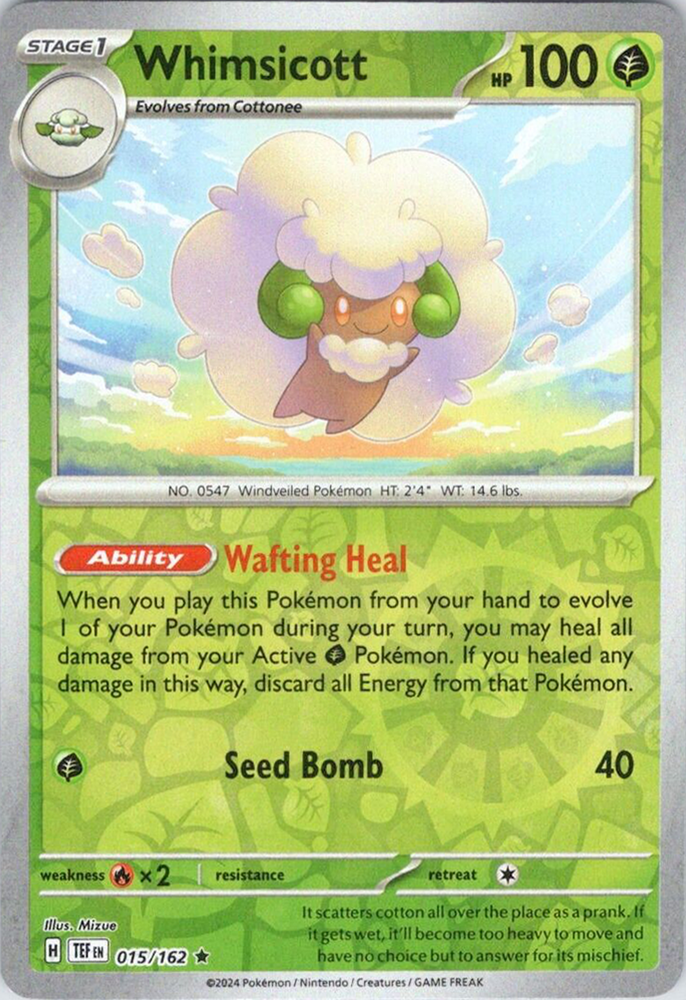 Whimsicott (015/162) [Scarlet & Violet: Temporal Forces] Pokémon