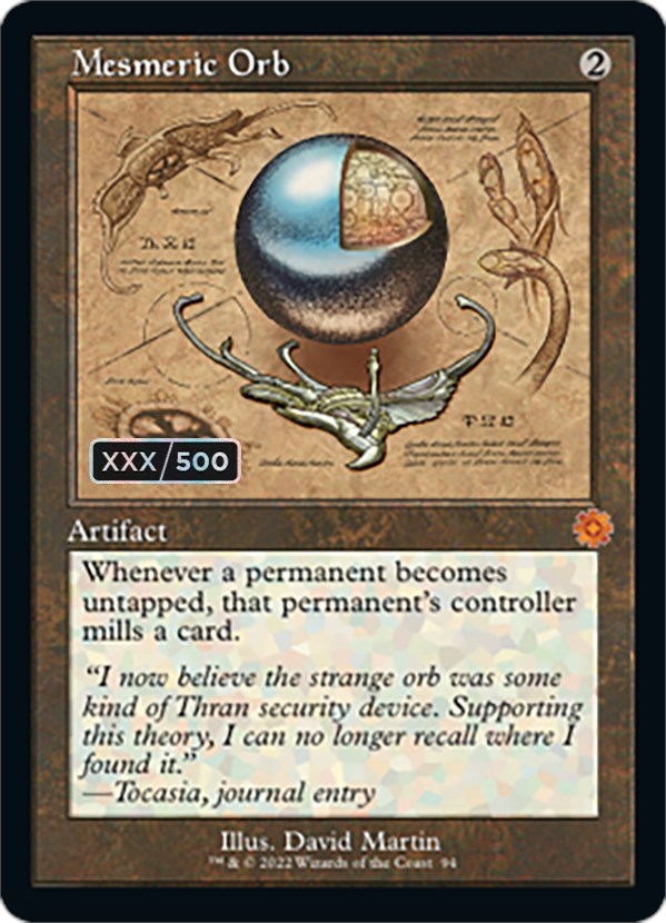 Mesmeric Orb (Retro Schematic) (Serialized) [The Brothers' War Retro Artifacts] Magic: The Gathering