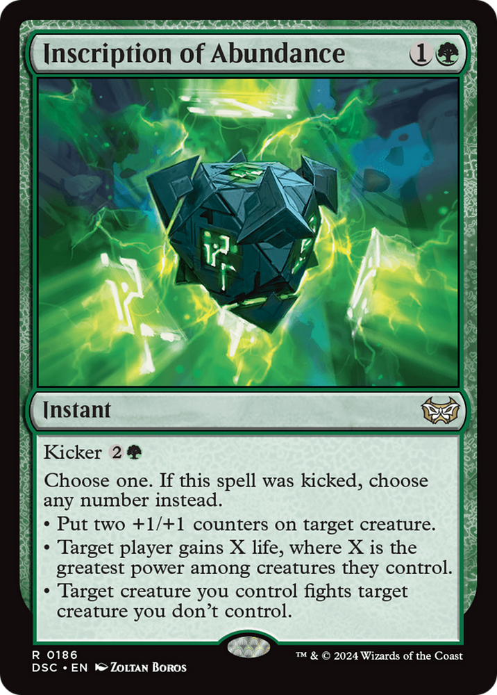 Inscription of Abundance [Duskmourn: House of Horror Commander] Magic: The Gathering