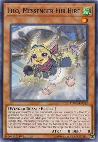 Filo, Messenger Fur Hire [DANE-EN015] Rare - Yugioh Cards For Your TCG Needs!