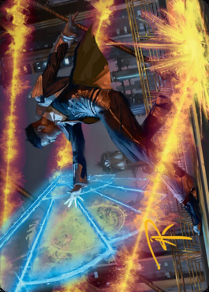 Wingshield Agent Art Card (Gold-Stamped Signature) [Streets of New Capenna Art Series] Magic: The Gathering
